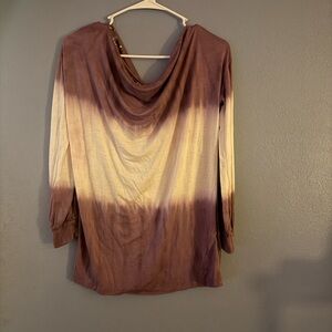 Promesa Purple and Cream Long Sleeve Top